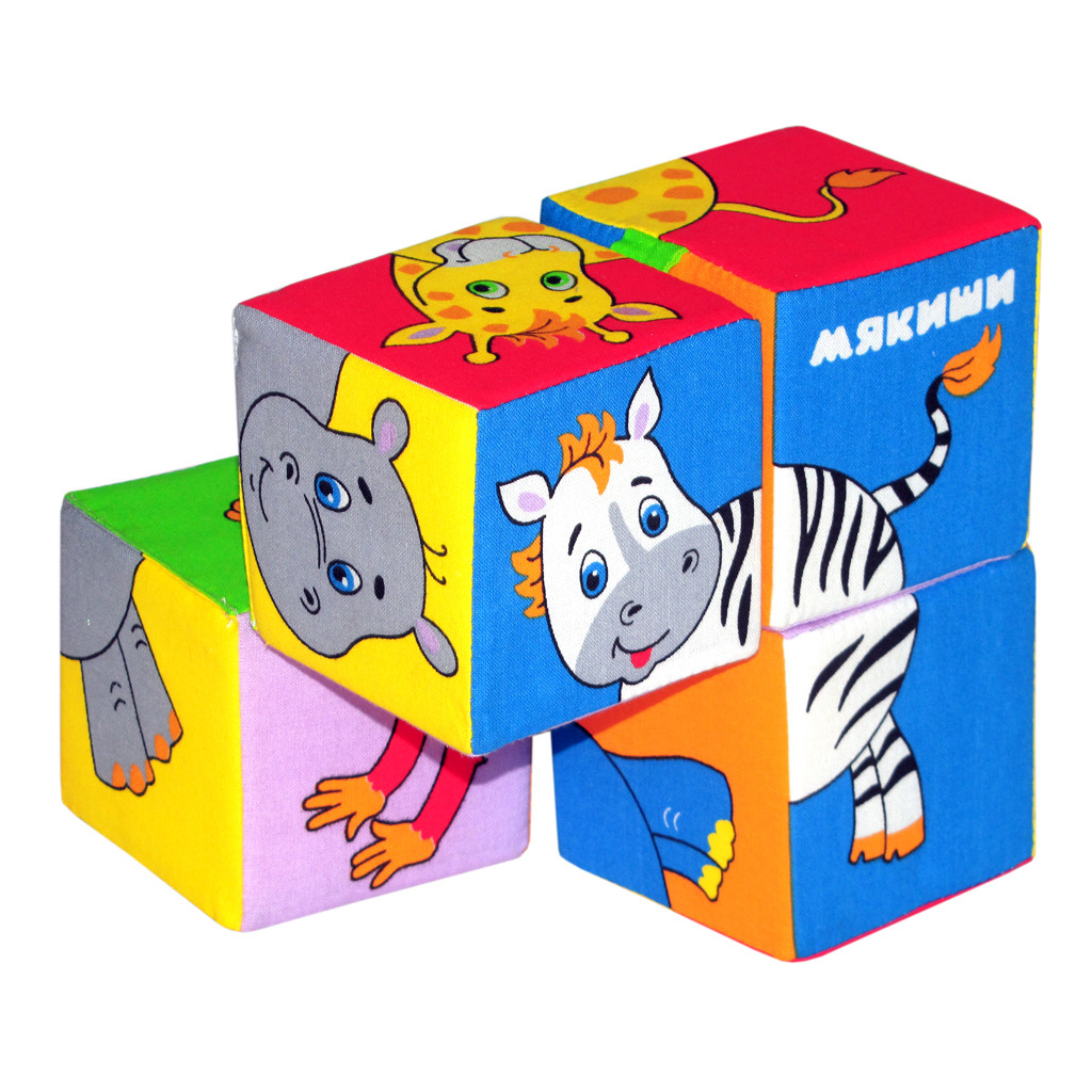 Набор из 4 кубиков - Животные Африки из серии Собери картинку  